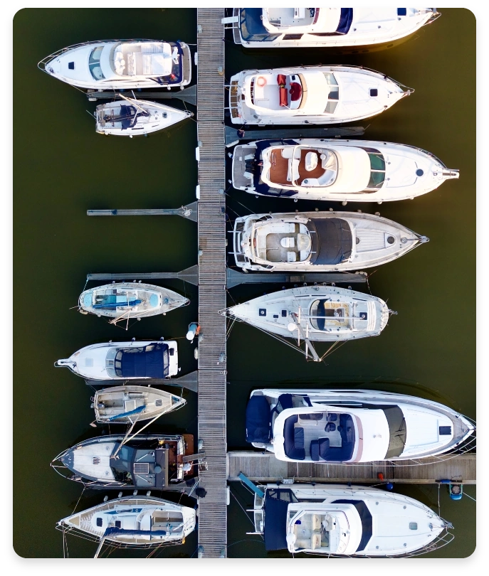 Team at the marina