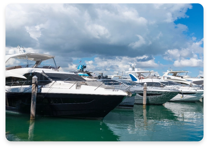 Marina with docked boats